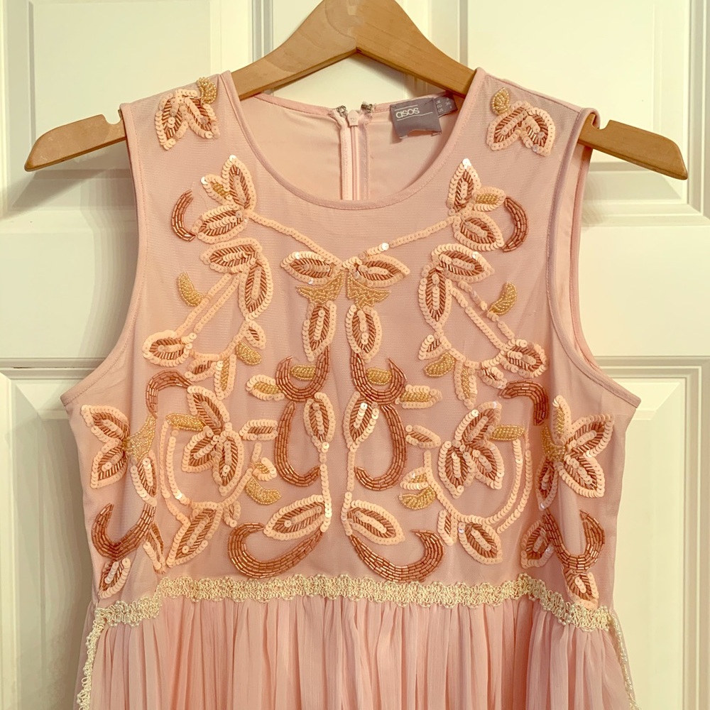 Pink Sequin and Pearl Dress